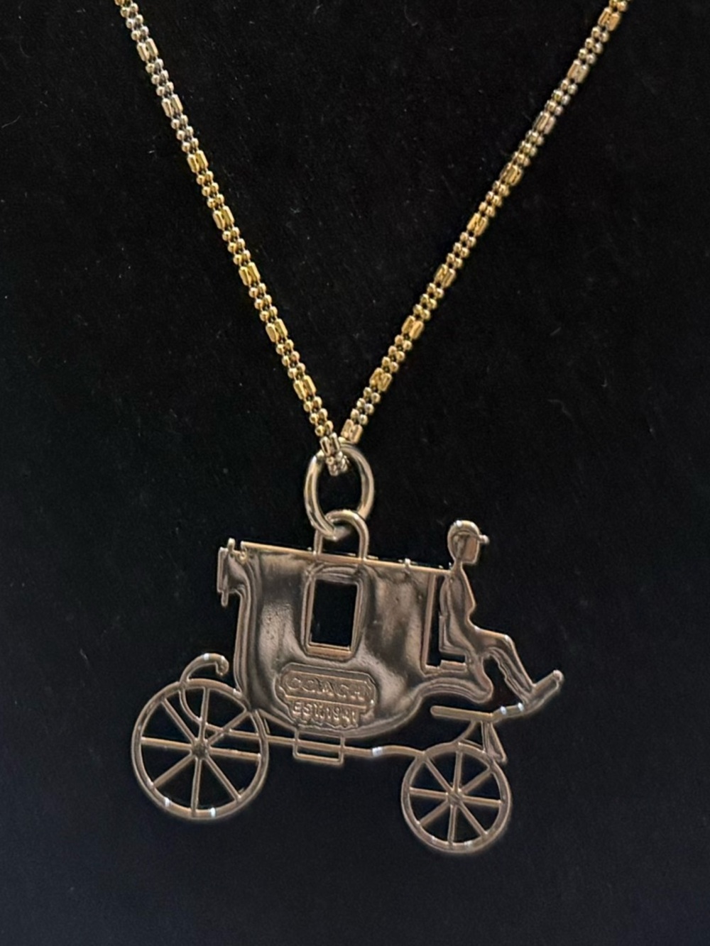 Coach Silver Carriage Motif Necklace. - Picture 3 of 10